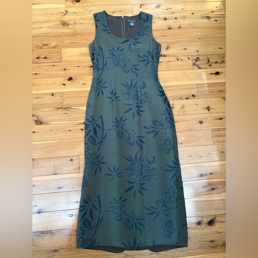 Banana Republic 100% Silk Floral Midi Dress Botanical Print Sheath Sz 0